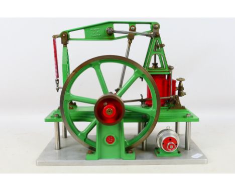 Stuart Models - A well finished Stewart Turner 'Rotative Half-Beam' Engine with vertical cylinder connected to end-mounted 'f