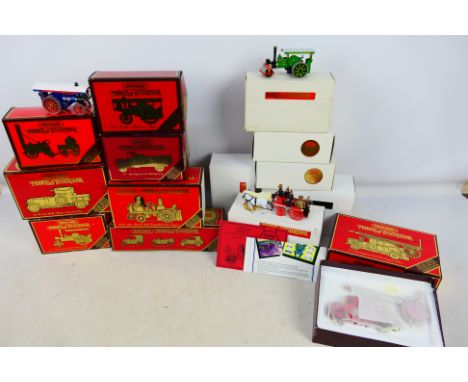 Matchbox - Yesteryear - A group of boxed models including Fowler Showmans Engine # Y-19,  AEC Trolleybus # Y-10, Austin 7 set