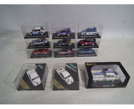 Saico - Vitesse - Altaya - A group of boxed rally cars including Jaguar MkII, Lancia Delta S4, MG Metro 6R4, Renault Clio S16