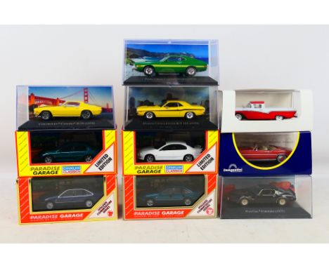 DeAgostini - Paradise Garage - A group of boxed cars in 1:43 scale including Pontiac Trans Am, Chevrolet Camaro, Ford Falcon 