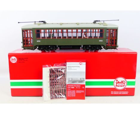 Lehmann - A boxed L.G.B G scale #20380 electronic Street car / tram 952. Item appears to be in very good-excellent condition.