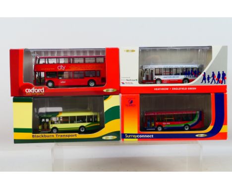 Creative Master Northcord - 4 boxed model buses in 1:76 scale, BAA Heathrow Route 441 Mini Pointer Dart UKBUS 3025, Oxford Bu