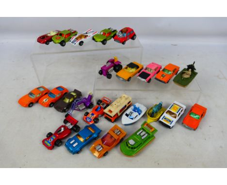 Matchbox - Superfast - A group of unboxed vehicles including Ford Escort RS2000 # 9, Porsche 911 Turbo # 3, Gruesome Twosome 