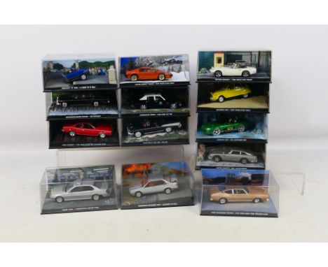 GE Fabbri - James Bond - a collection of 13 boxed various vehicles from James Bond movies. In perspex cases. At least one not