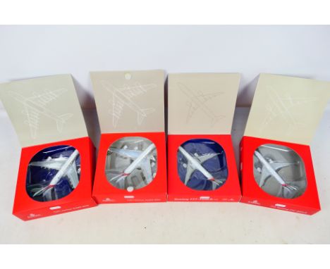 Gemini Jets - 4 x boxed Emirates aircraft in 1:400 scale, an A380-800, an A380-800 in Cricket World Cup 2015 livery, a 777-30