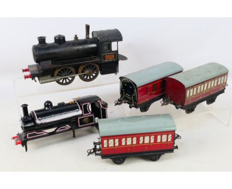 GBN - Hornby - A selection of metal and tinplate O gauge items to include a vintage GBN 0-4-0 tank locomotive 1902 (no motor)