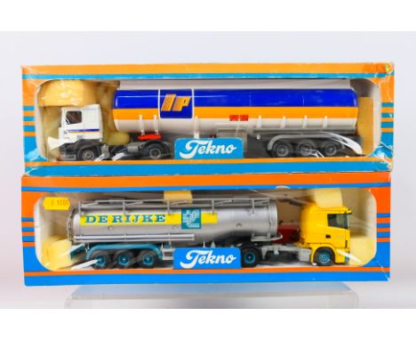 Tekno - 2 x boxed trucks in 1:50 scale, a Scania tanker in De Rijke livery and a DAF in Italiana Petroli livery. Both appear 