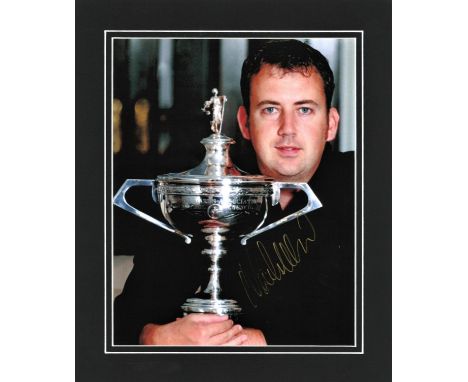 Snooker Mark Williams 12x10 overall signed mounted colour photo pictured holding the world championship trophy. Good Conditio