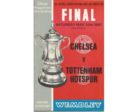 Football vintage programme Chelsea v Tottenham Hotspur FA Cup Final Empire Stadium Wembley 20th May 1967. Good Condition. All