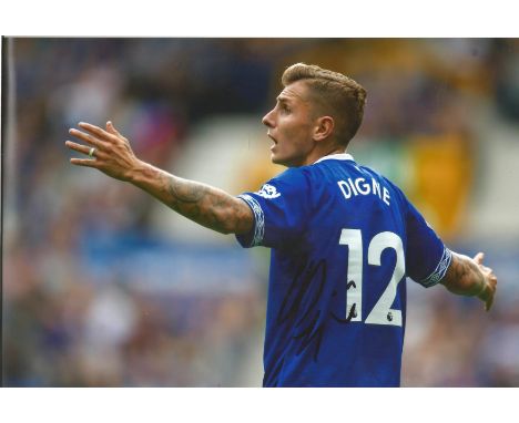 Football Lucas Digne 8x12 signed colour photo pictured in action for Everton. Good Condition. All signed pieces come with a C