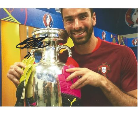 Football Rui Patricio 8x12 signed colour photo pictured celebrating with the European championship trophy while playing for P