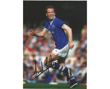 Football Andy Gray 10x8 signed colour photo pictured playing for Everton. Good Condition. All signed pieces come with a Certi