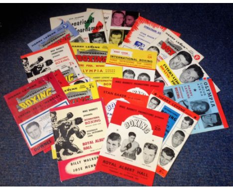 Boxing collection 21 vintage programmes dating back to the 60s include legendary fighters such as Henry Cooper, Terry Downes,
