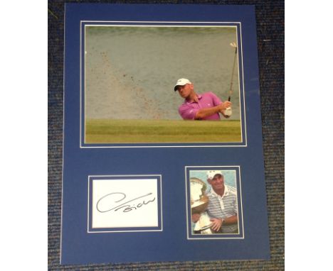 Golf Thomas Bjorn 16x12 mounted signature piece includes two colour photos and a signed album page mounted to a high standard