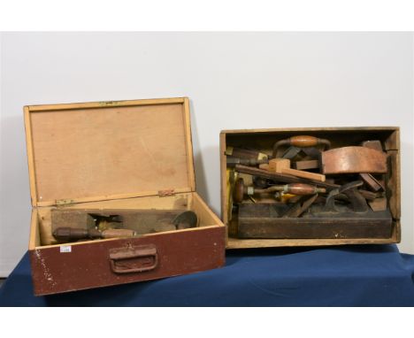 Two boxes of vintage tools.
