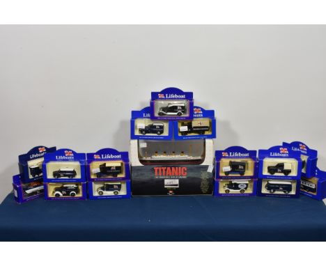 A collection of boxed Lledo RNLI die cast models plus a Titanic model (17)