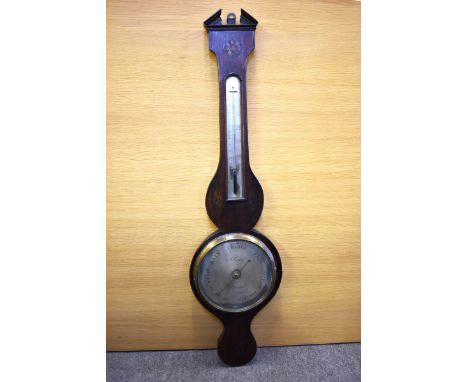 A 19th century inlaid mahogany wheel barometer. 