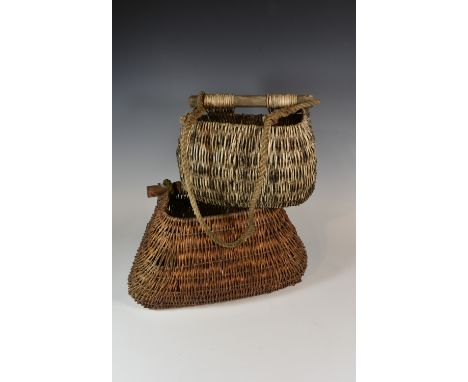 Two antique/vintage wicker paneco fishing baskets (16 &amp; 10«in.) 
