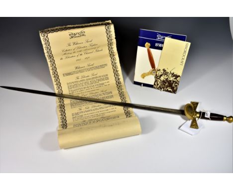 A Wilkinson Guernsey Liberation wall mounted commemorative sword. 