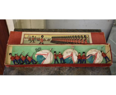 An original boxed Johillco lead soldier set with three tents (scarce). box repaired.
