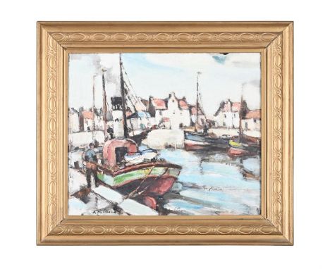ARTHUR MACDONALD (BRITISH FL. 1868-1903)HARBOUR VIEW Oil on canvas Signed (lower left)43 x 50.5cm (16¾ x 19¾ in.)Please note 
