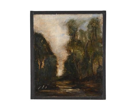 λ  SUZANNE RIDDOCH (BRITISH 20TH/21ST CENTURY)FOREST PATH Oil on panel Signed and inscribed to label (verso)Overall inc. fram