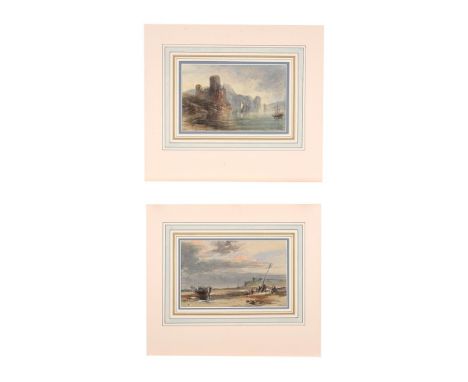 SIR CHARLES D'OYLY (ENGLISH 1781-1845)LOW TIDE, FLINT CASTLE; DARTMOUTH CASTLEWatercolour, a pairBoth signed (lower right)Eac