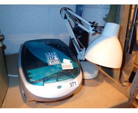 Selection of electrical equipment to include anglepoise lamp George Foreman grill and electric can opener  CONDITION REPORT: 
