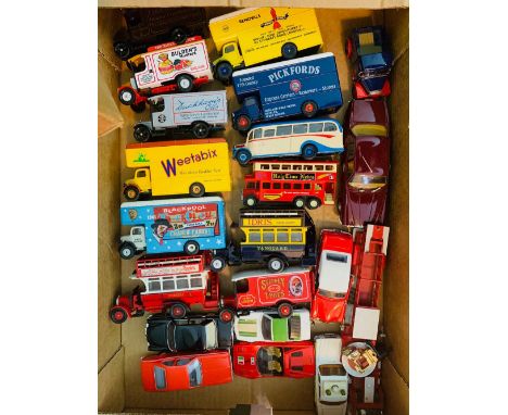 21x Diecast Models - Mostly 1:50 Scale Corgi including Delivery Trucks &amp; Buses - Plus includes others including Polistil 