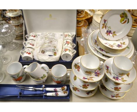 A Royal Worcester Arden coffee set, boxed; Royal Worcester Evesham tea and dinner ware; 