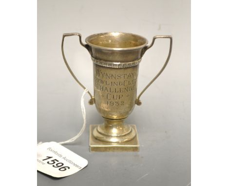 A silver bowling club challenge cup, 1932, Birmingham 1932