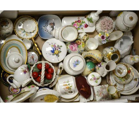 Ceramics- Royal Worcester pin dishes, Royal Copenhagen, Limoges, etc
