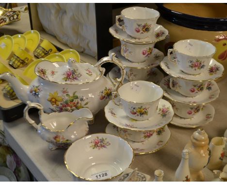 A Hammersley Howards Sprays tea service including tea pot, milk and sugar