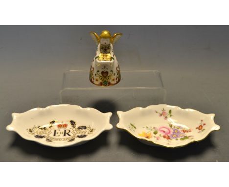 A Royal Crown Derby model, Hark the Herald, Silent Night, limited edition 169/500, boxed with certificate; a Royal Crown Derb