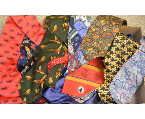 Gentleman's accessories - silk ties including Burberry, Liberty, Christian Dior, Harley Davidson, Ermenegildo Zegna, Porsche,