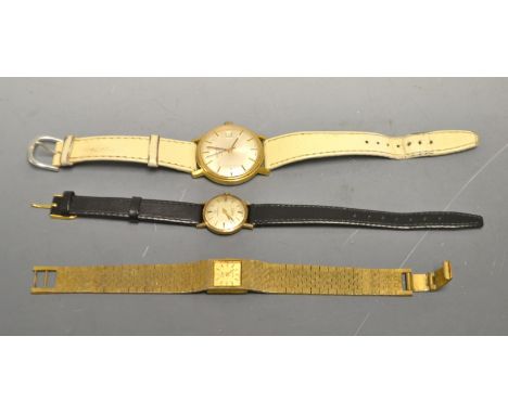 Watches - a gentleman's Rotary wrist watch, silvered dial, baton markers, minute track, centre seconds, date aperture, manual