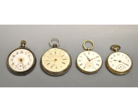 Four 19th century silver pocket watches