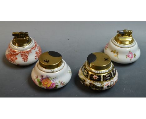 Four Royal Crown Derby lighters, 2451, Posie, Red Aves, Pinxton Roses