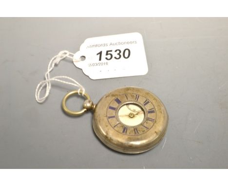 A silver half hunter pocket watch, London 1868
