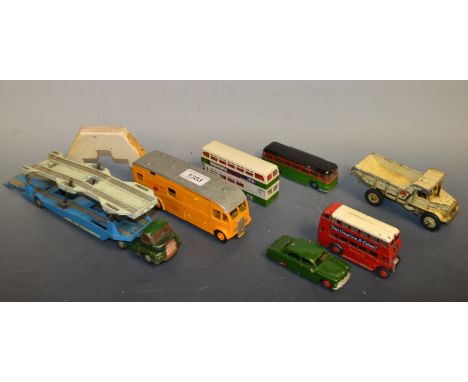 Toys and Juvenalia - Dinky and Corgi die-cast, including Carrimore car transporter, Jacksons yellow horse box, Euclid dump tr