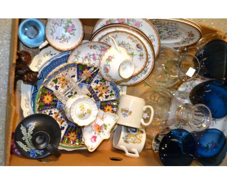 Ceramics & Glass - a Shelley pottery heather pattern chamber stick;  a Coalport Pembroke pattern part table service;  plates 