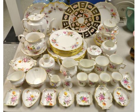 Royal Crown Derby Posies - coffee pot, milk jug, another, plates, trinket trays, etc.; a Royal Crown Derby 2451 Imari plate, 