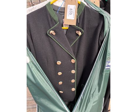 Carriage driving coat made in Salzburger, size 16 with skirt, blouse, hat &amp; apron together with three livery coats sizes 