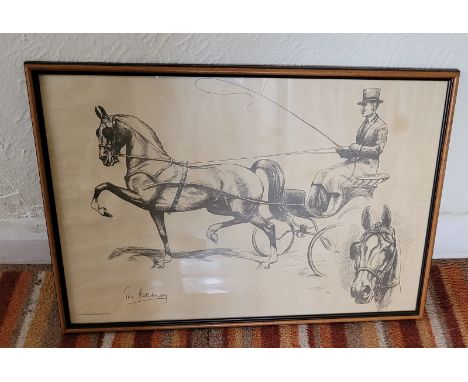 Print of a Hackney and show wagon dated 1976