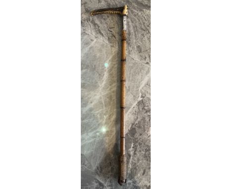 Ladies hunting cane, silver hallmarked stamped Swaine