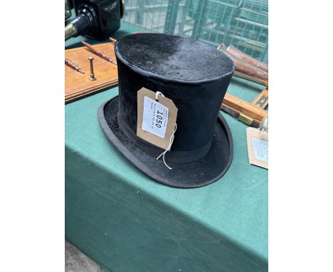 Black silk top hat by Marsh