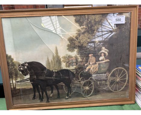 Print of black pair and phaeton