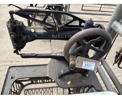 Singer 29K15 leather sewing machine on a treadle