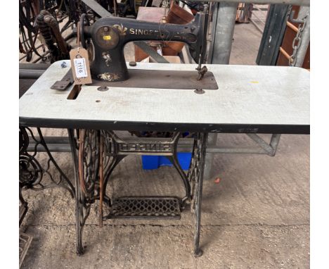 Singer 31K15 leather sewing machine on a treadle