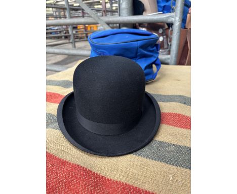 A.E Washington antique black bowler hat size 7